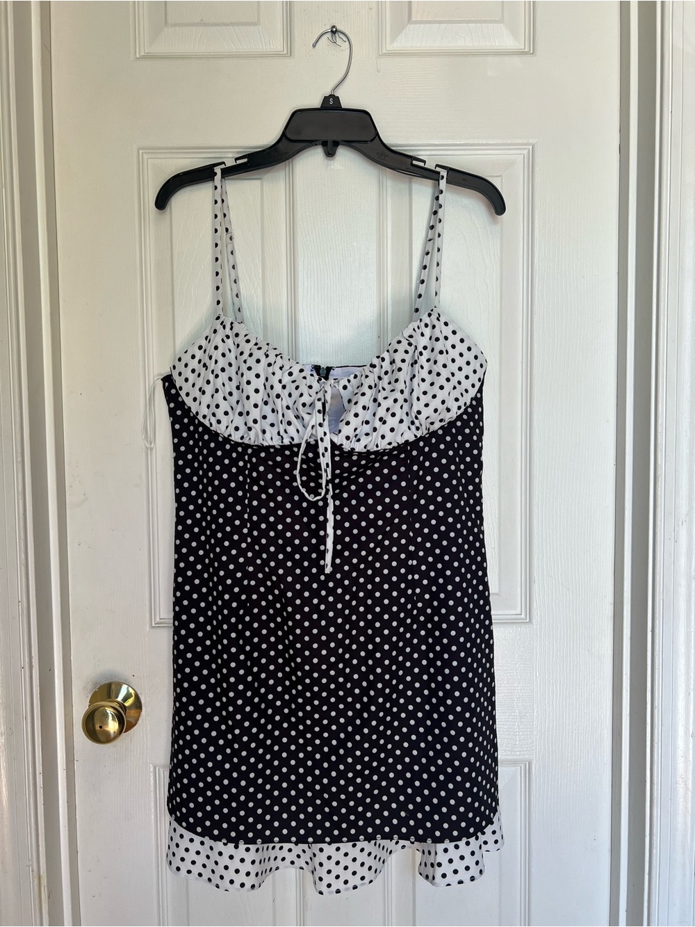 Black and White Polka Dot Slip Dress